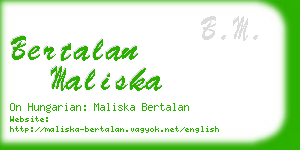 bertalan maliska business card